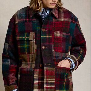 SOLD - Polo Ralph Lauren Mens Plaid Patchwork Wool Jacket | Sz M | SOLD